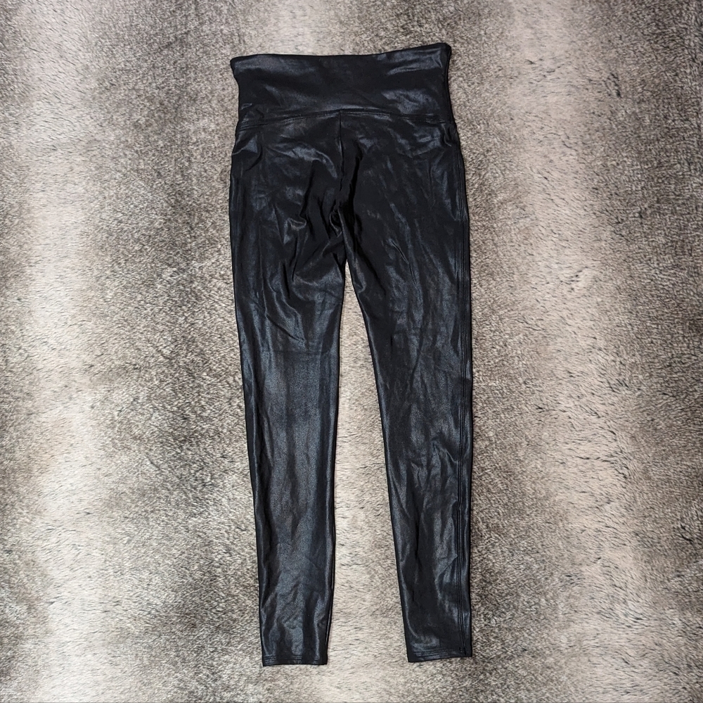 SPANX Faux Leather Leggings Black Large - Picture 6 of 10